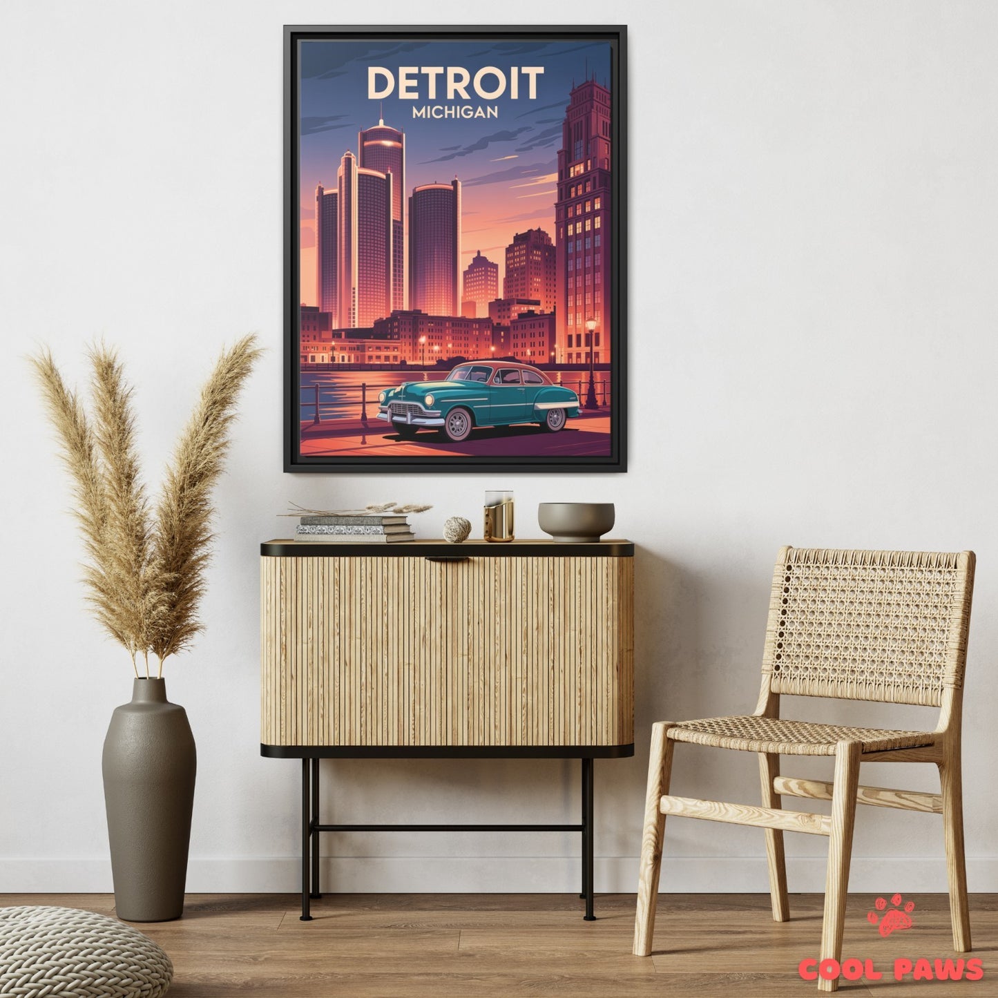 Detroit Travel Print | Renaissance Center Michigan
