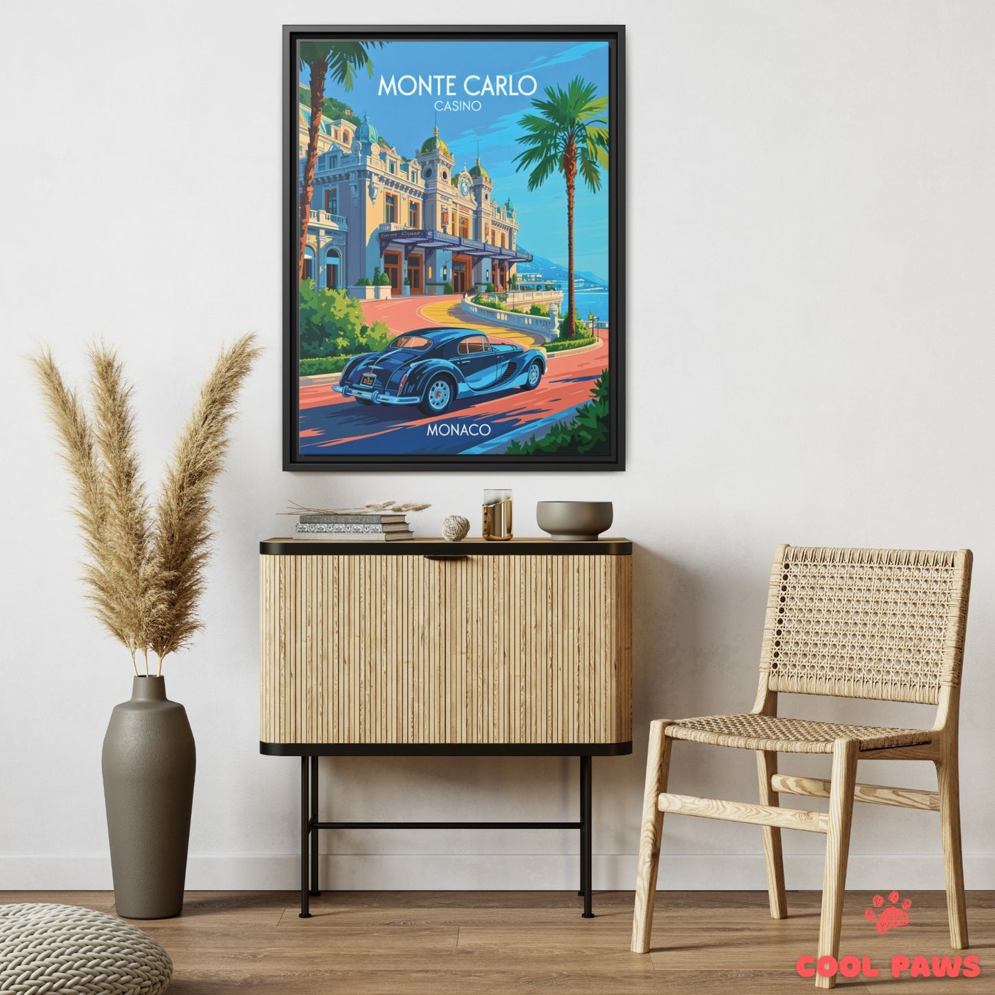 Monaco Travel Print | French Illustration of Monte Carlo Casino