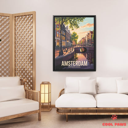 Amsterdam Travel Print | Dutch Canal Houses | Netherlands