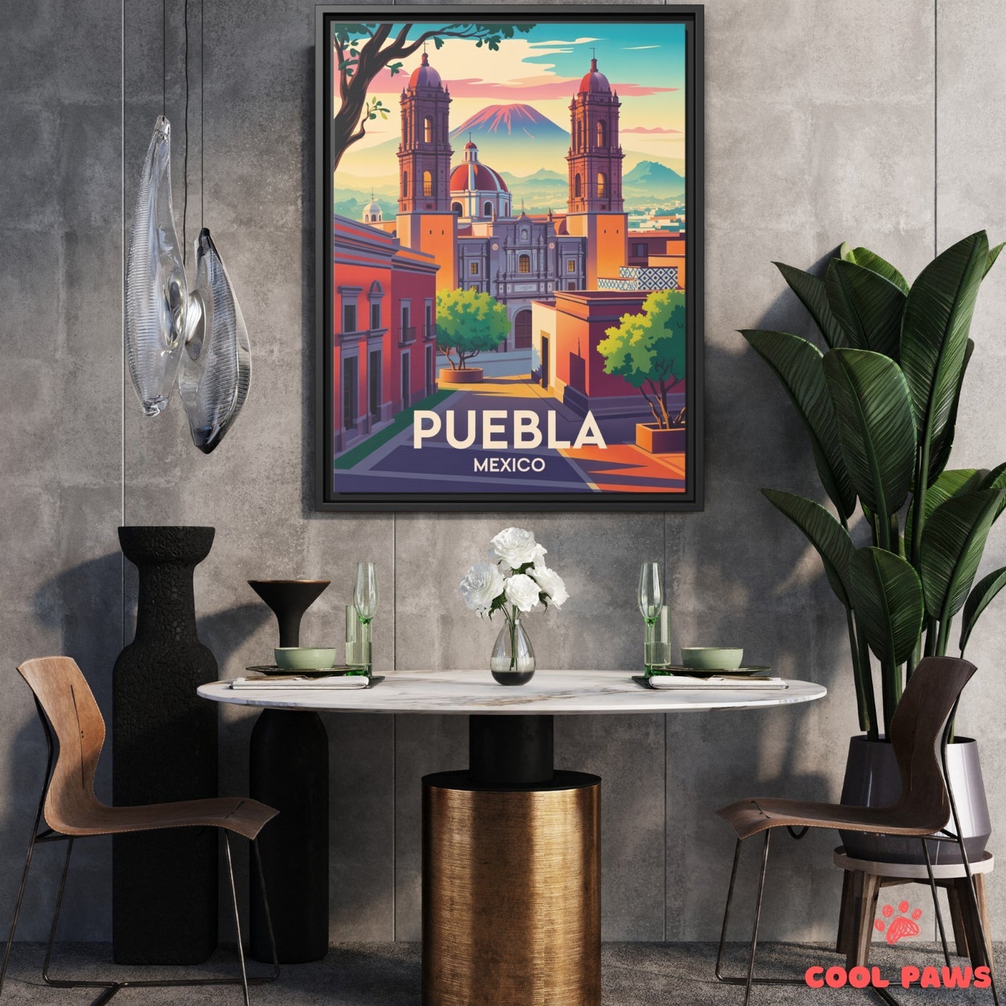 Puebla Travel Print | Puebla Cathedral