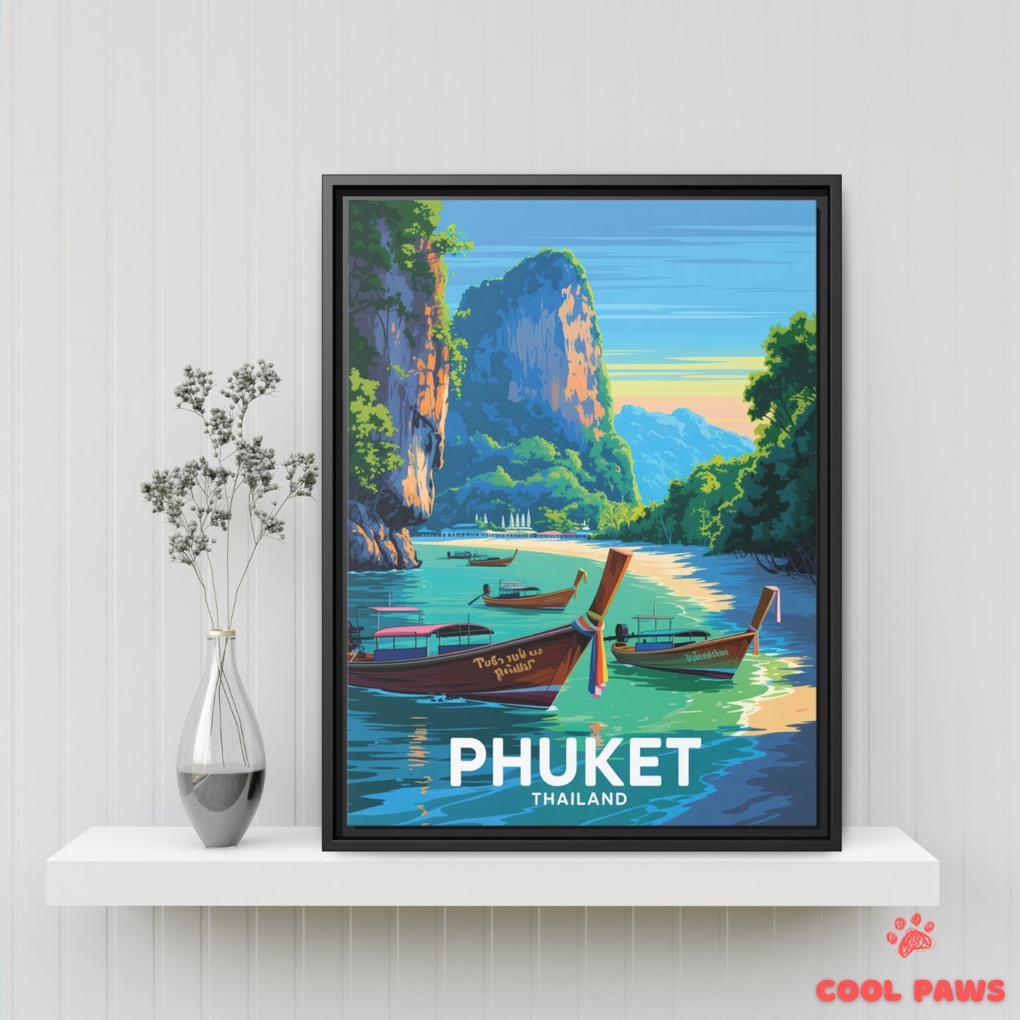 Phuket Travel Print | Longtail boats | Thailand