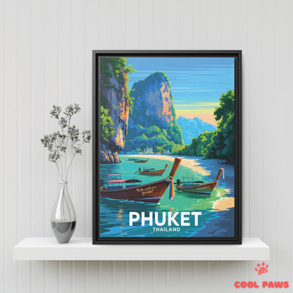 Phuket Travel Print | Longtail boats | Thailand