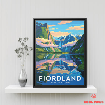 Fiordland National Park Travel Print | Mirror like Fjord | New Zealand