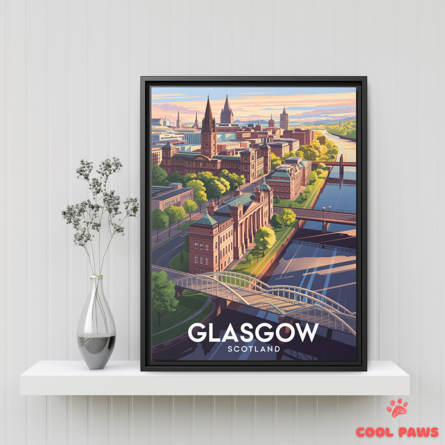 Glasgow Travel Print | English University of Glasgow | Scotland