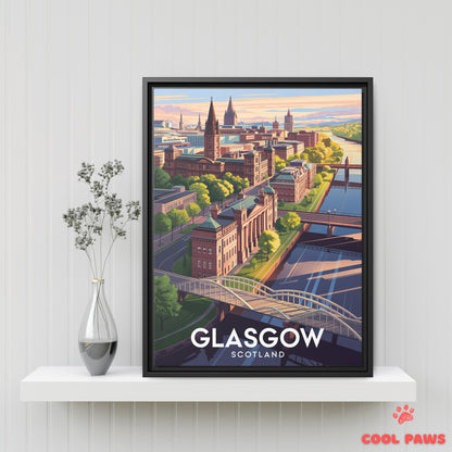 Glasgow Travel Print | English University of Glasgow | Scotland