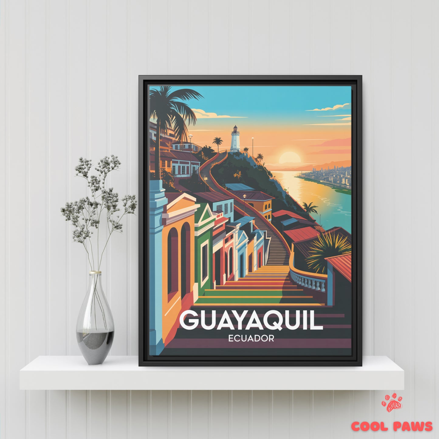 Guayaquil Travel Print | Las Penas Steps | Ecuador