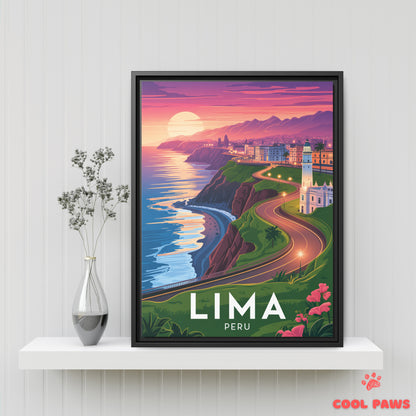 Lima Travel Print | Miraflores Cliffs | Peru