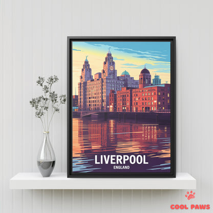Liverpool Travel Print | English Royal Liver Building | England