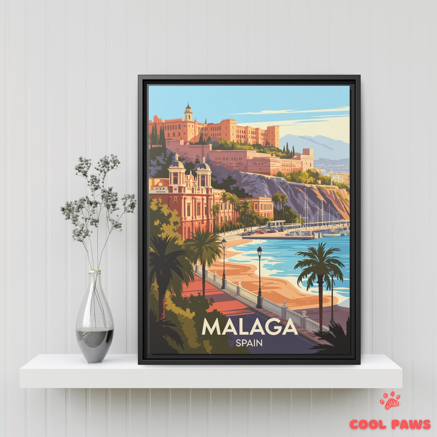 Malaga Travel Print | Spanish Alcazaba Fortress | Spain