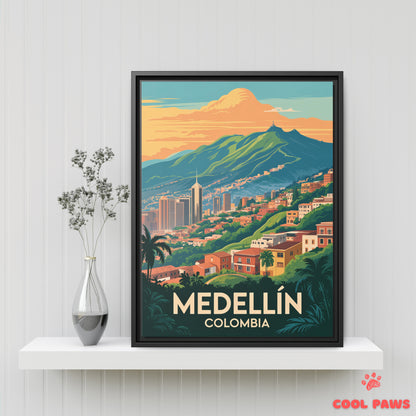 Medellin Travel Print | Hillside Neighborhoods | Colombia