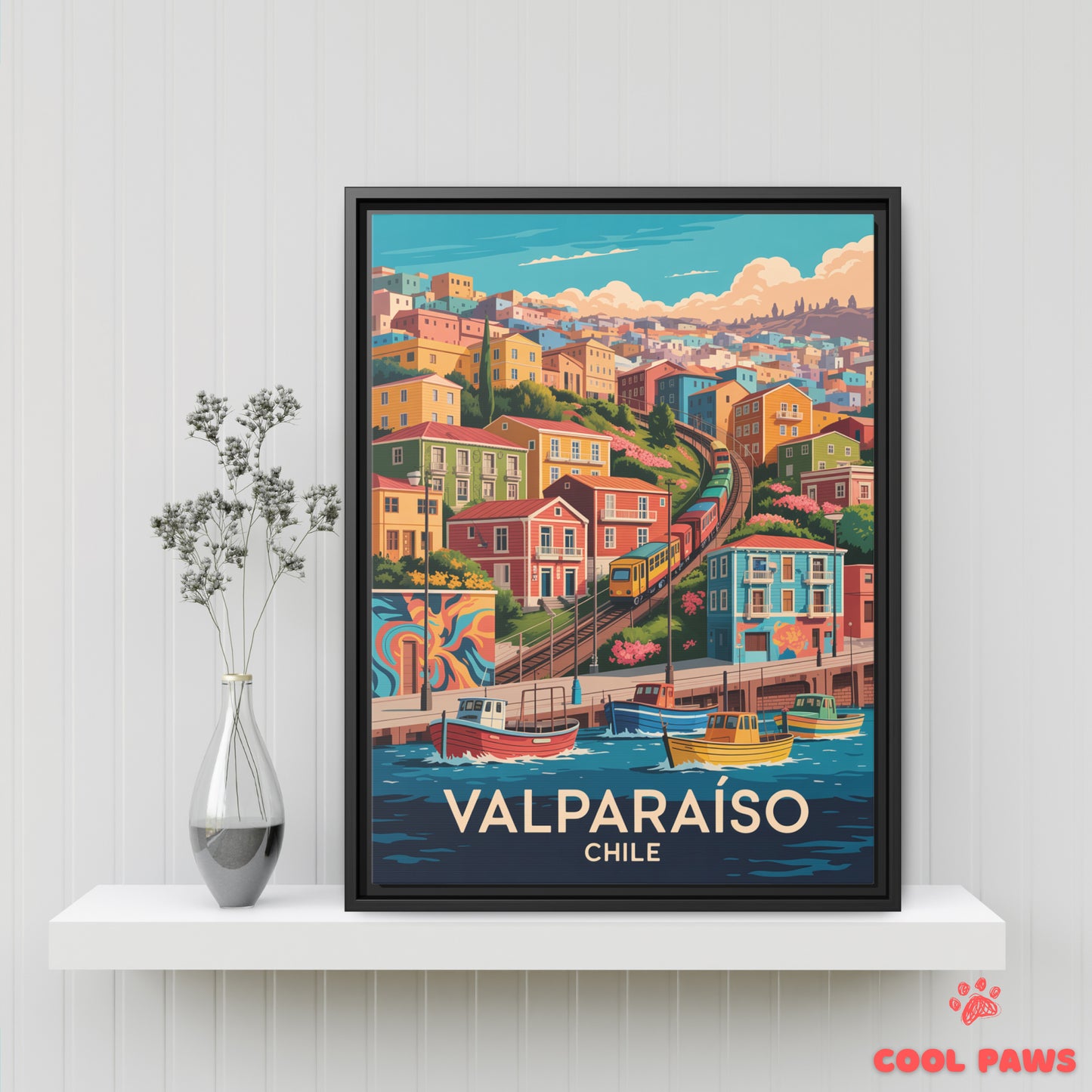 Valparaiso Travel Print | Hillside Houses | Chile