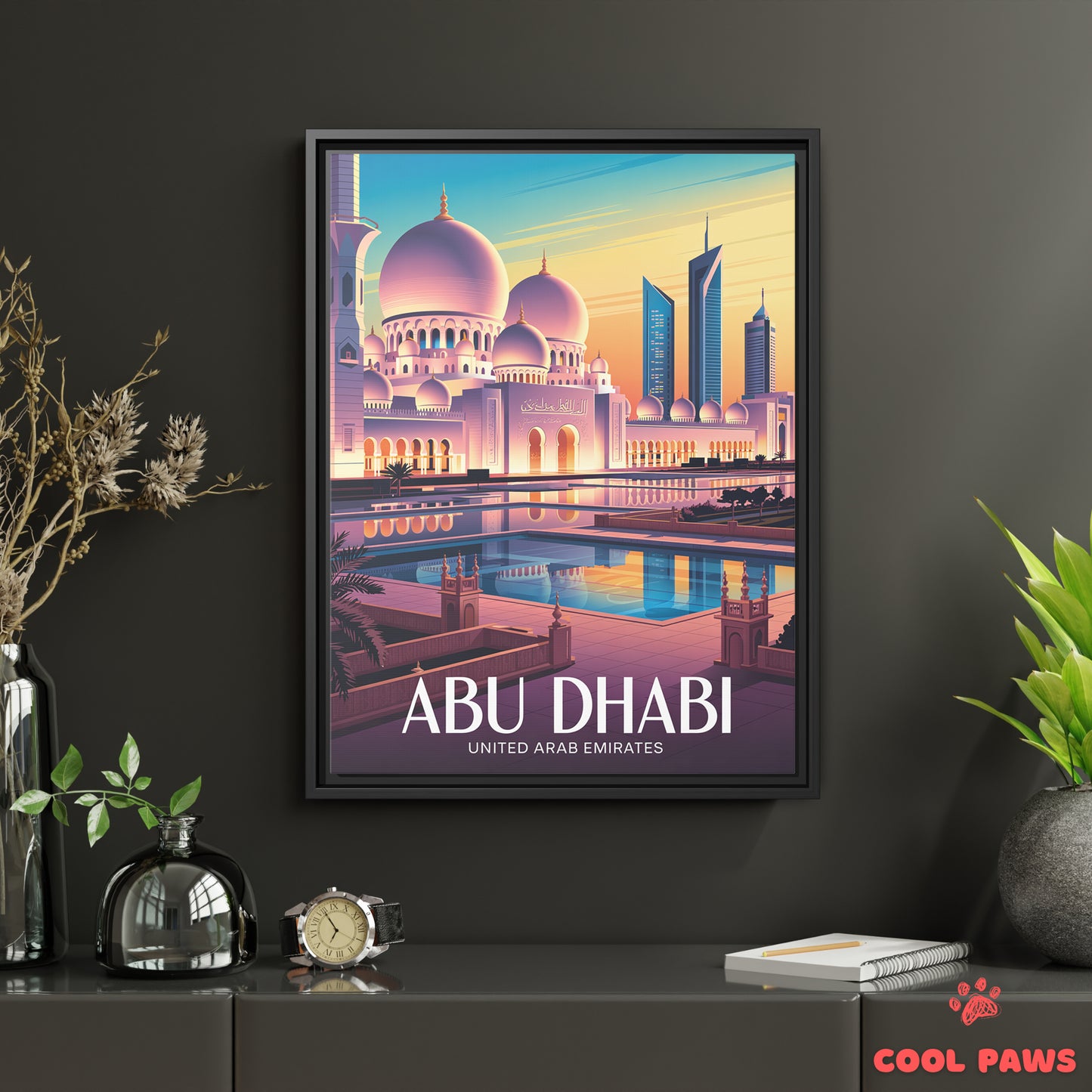 Abu Dhabi Travel Print | Sheikh Zayed Grand Mosque | United Arab Emirates
