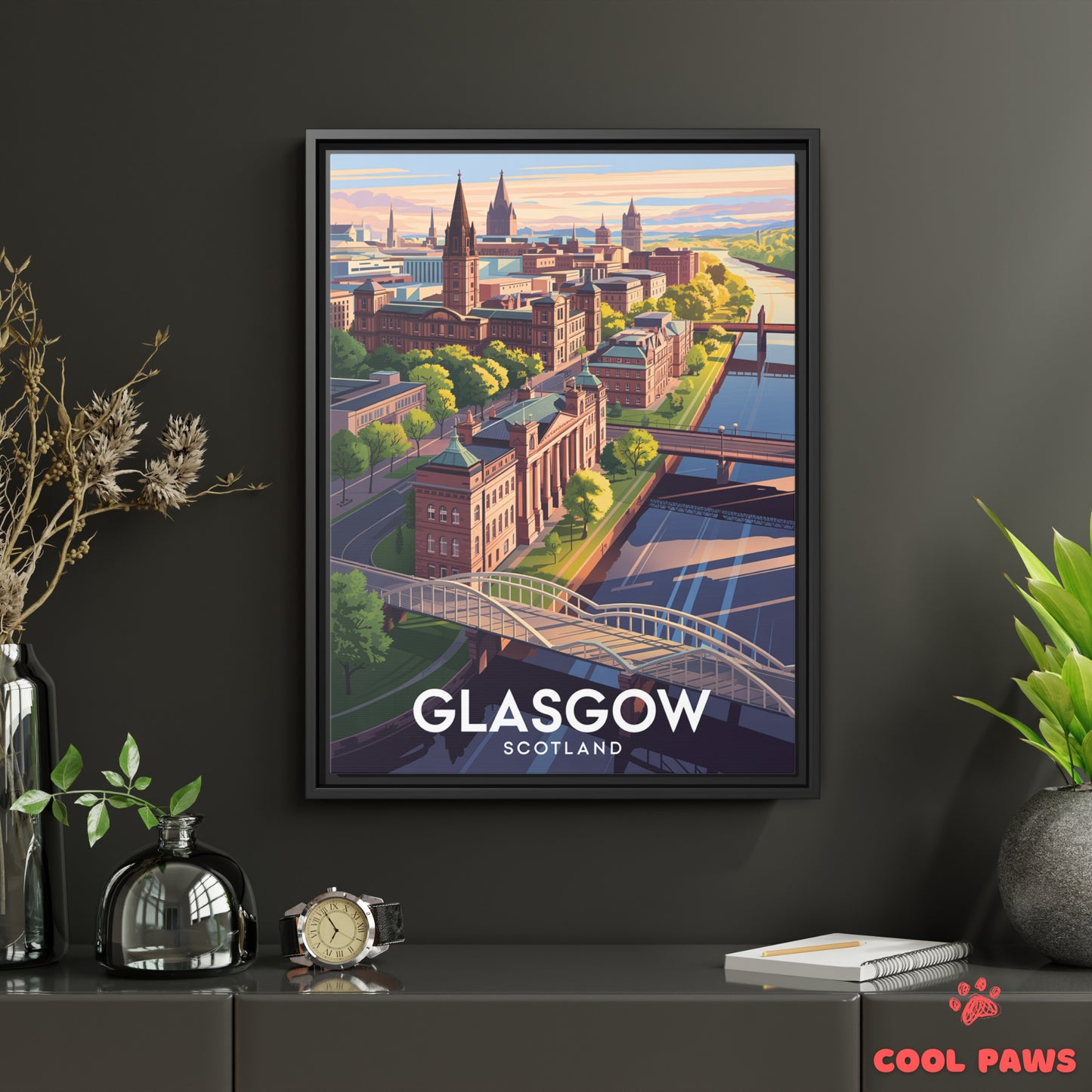 Glasgow Travel Print | English University of Glasgow | Scotland