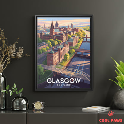 Glasgow Travel Print | English University of Glasgow | Scotland