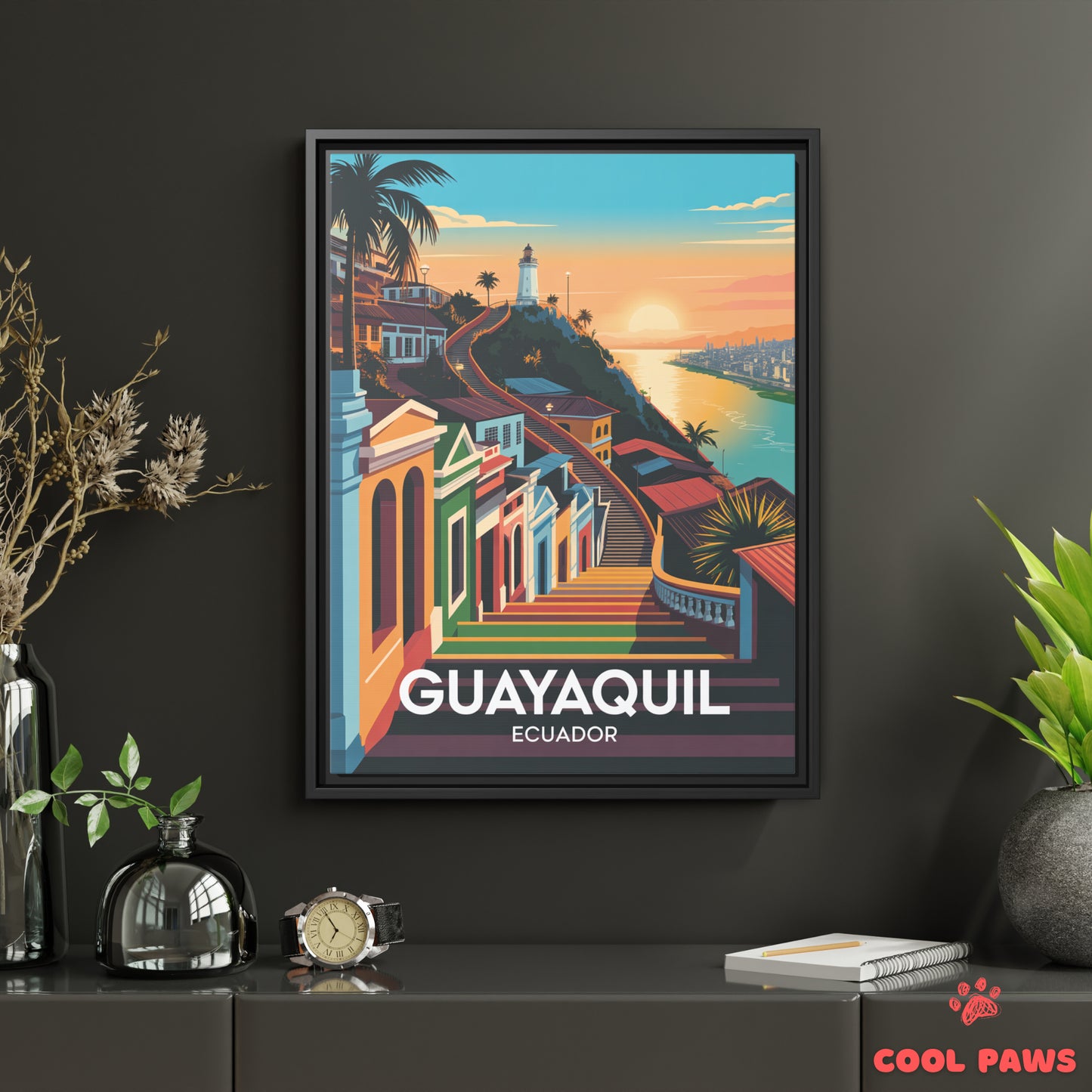 Guayaquil Travel Print | Las Penas Steps | Ecuador