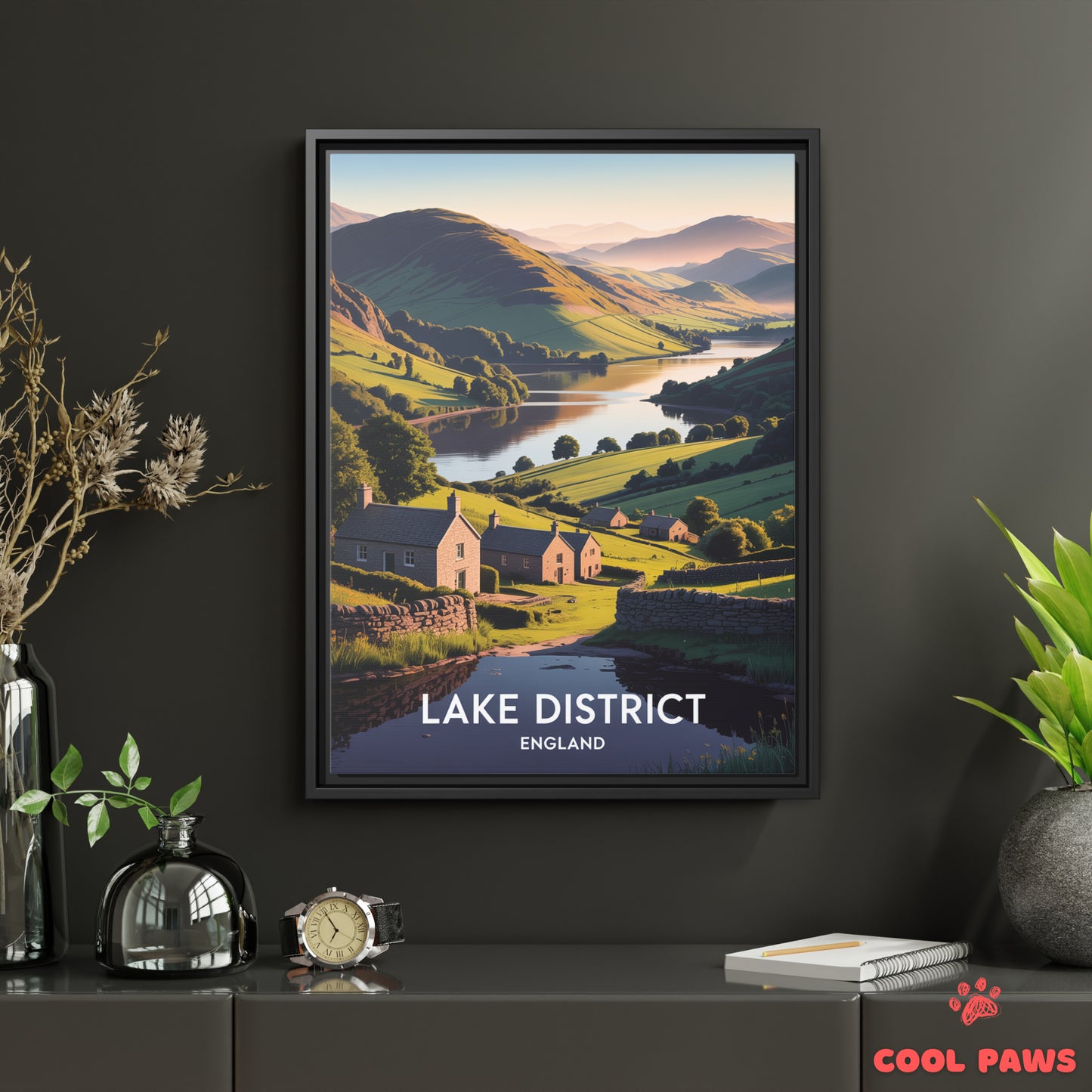 Lake District Travel Print | English Serpentine Lake | England