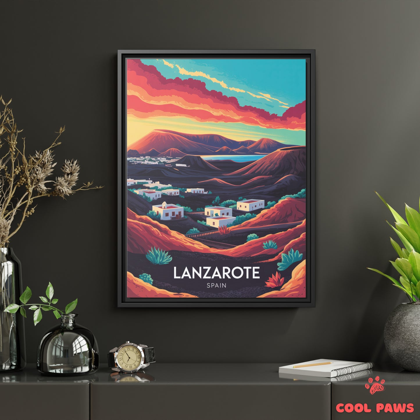 Lanzarote Travel Print | Spanish Timanfaya National Park | Spain