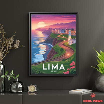 Lima Travel Print | Miraflores Cliffs | Peru
