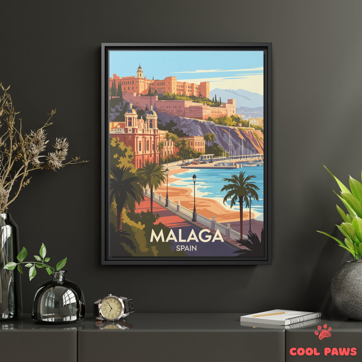 Malaga Travel Print | Spanish Alcazaba Fortress | Spain