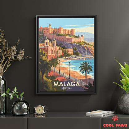 Malaga Travel Print | Spanish Alcazaba Fortress | Spain