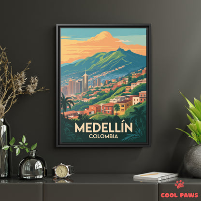 Medellin Travel Print | Hillside Neighborhoods | Colombia