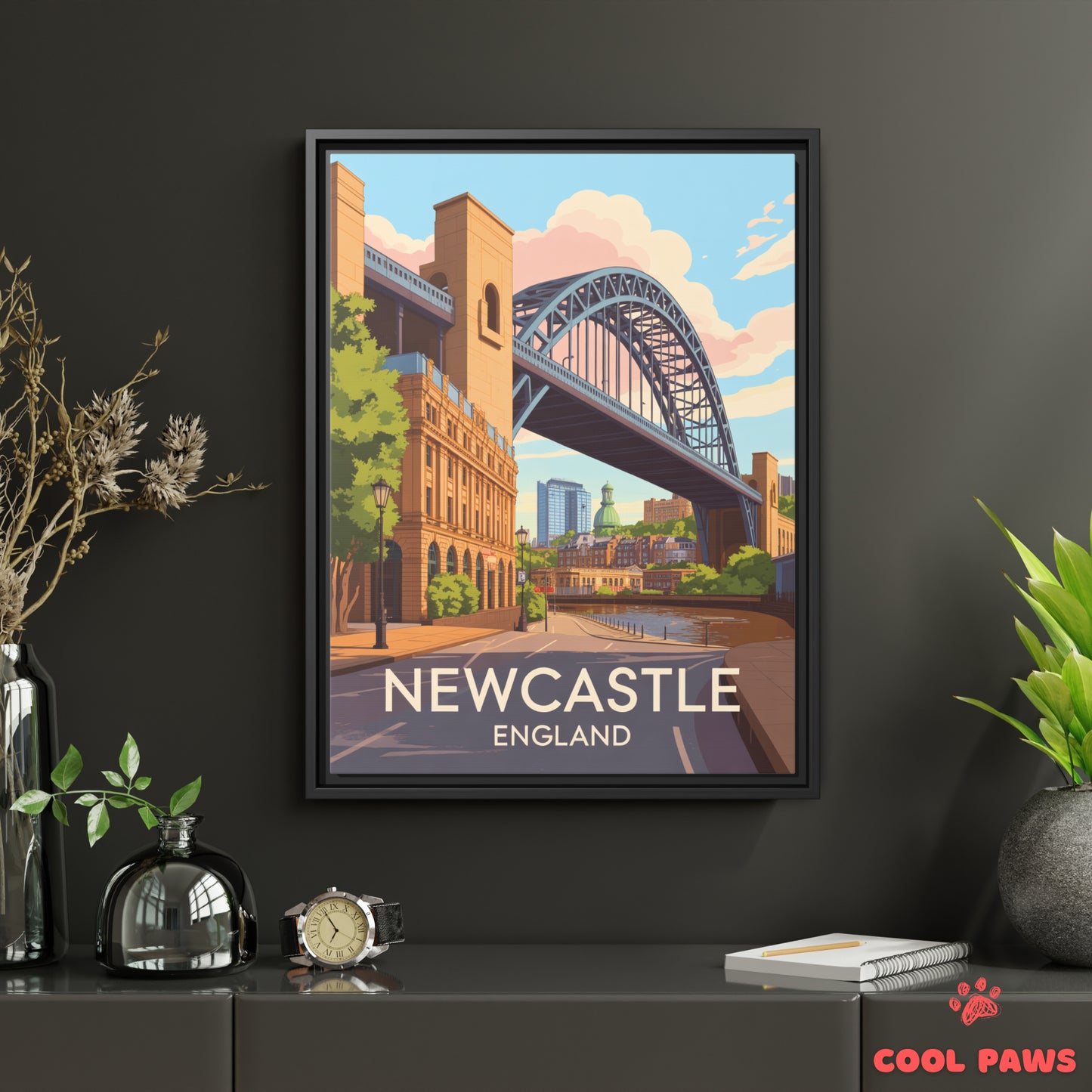 Newcastle Travel Print | English Tyne Bridge | England