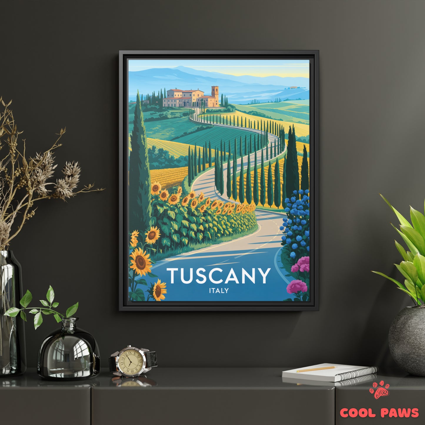 Tuscany Travel Print | Italian Vineyards | Italy