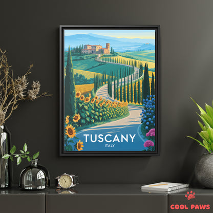 Tuscany Travel Print | Italian Vineyards | Italy