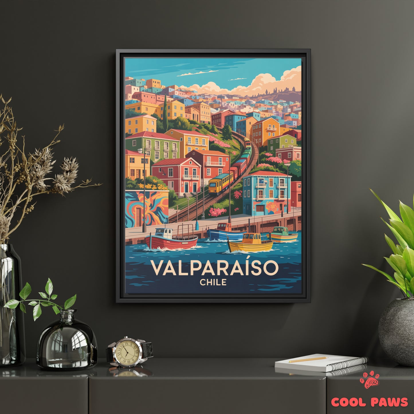 Valparaiso Travel Print | Hillside Houses | Chile