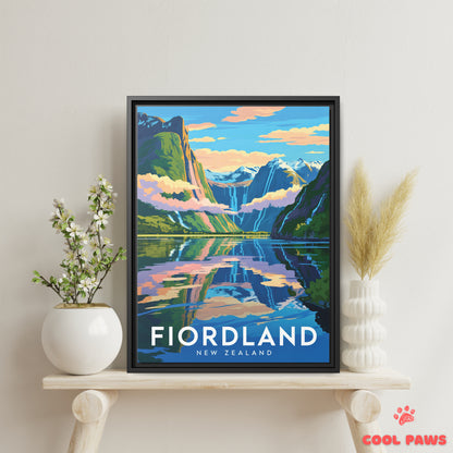 Fiordland National Park Travel Print | Mirror like Fjord | New Zealand