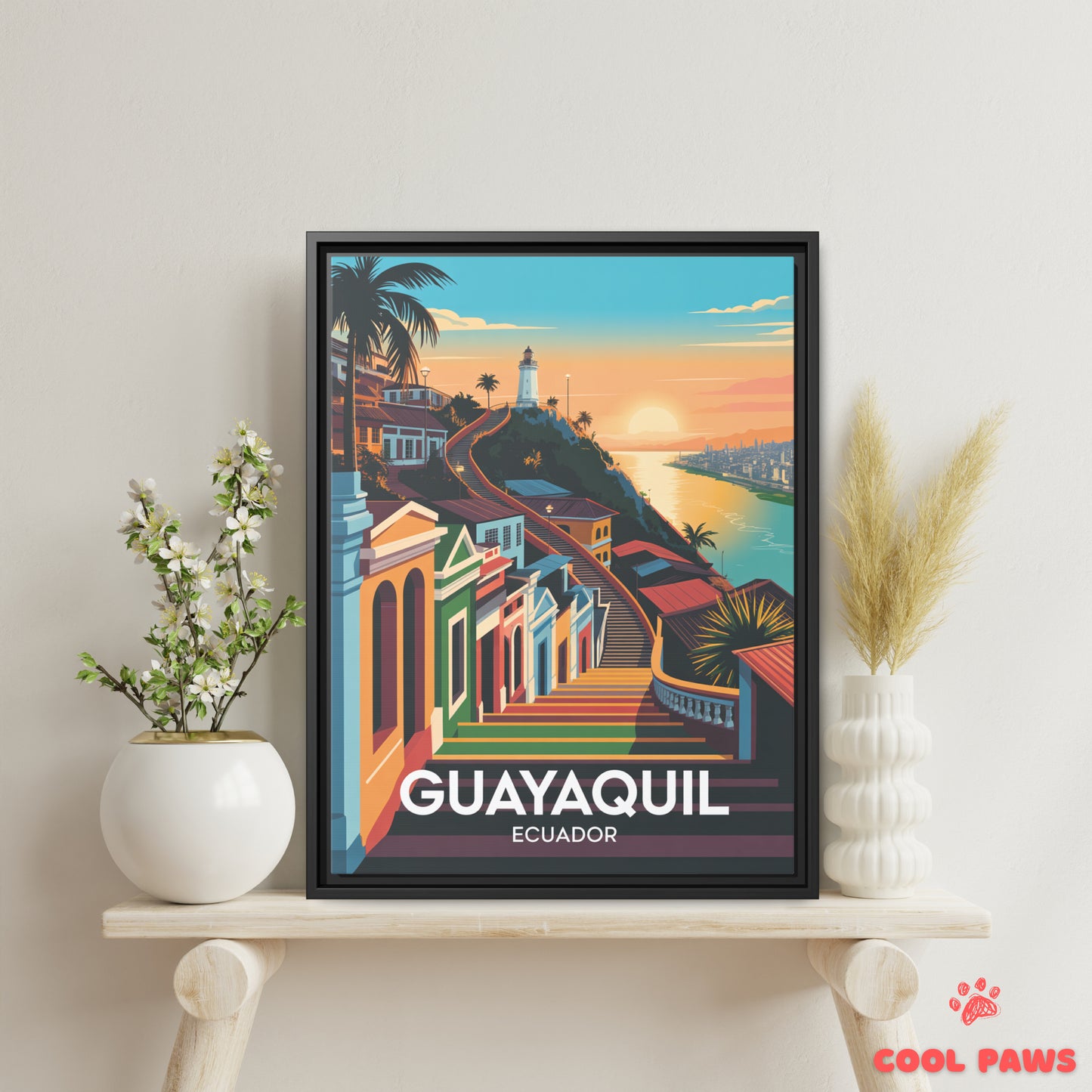 Guayaquil Travel Print | Las Penas Steps | Ecuador
