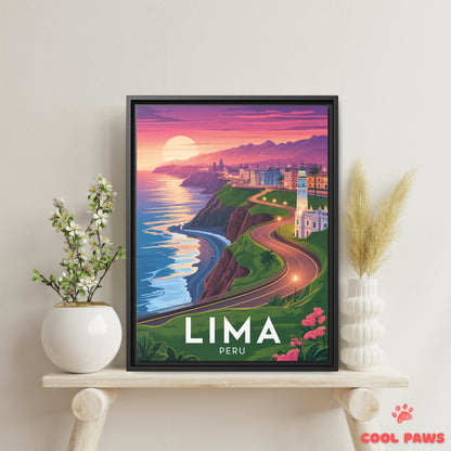Lima Travel Print | Miraflores Cliffs | Peru