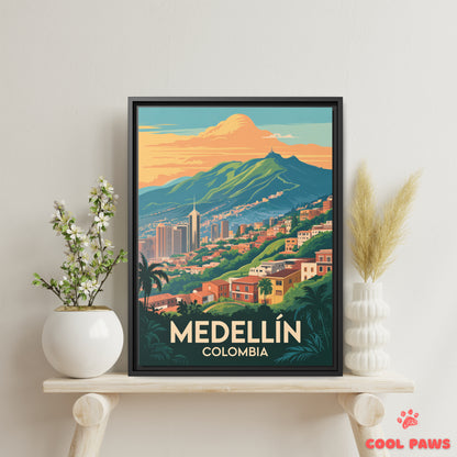 Medellin Travel Print | Hillside Neighborhoods | Colombia