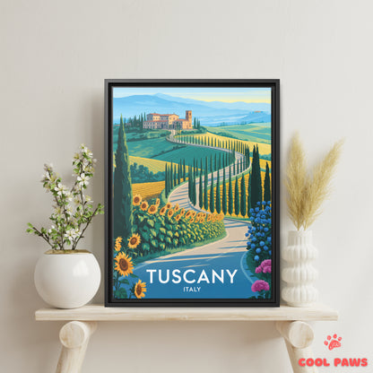 Tuscany Travel Print | Italian Vineyards | Italy