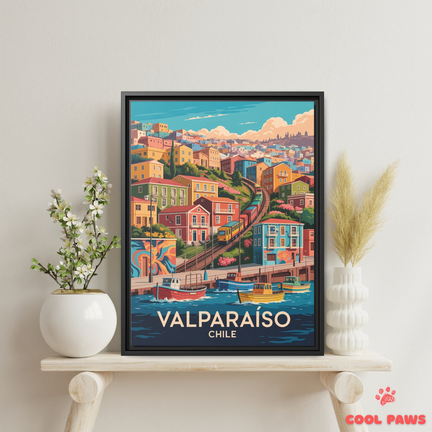 Valparaiso Travel Print | Hillside Houses | Chile