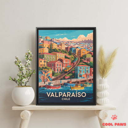 Valparaiso Travel Print | Hillside Houses | Chile