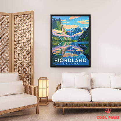 Fiordland National Park Travel Print | Mirror like Fjord | New Zealand