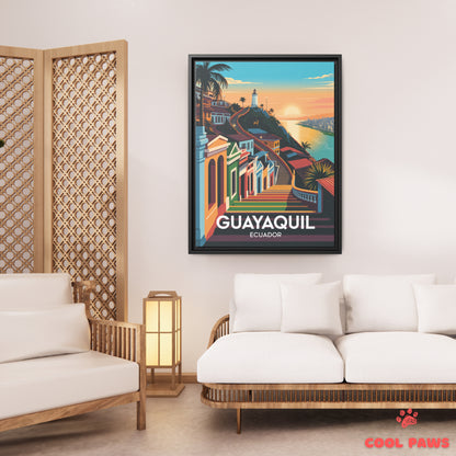 Guayaquil Travel Print | Las Penas Steps | Ecuador