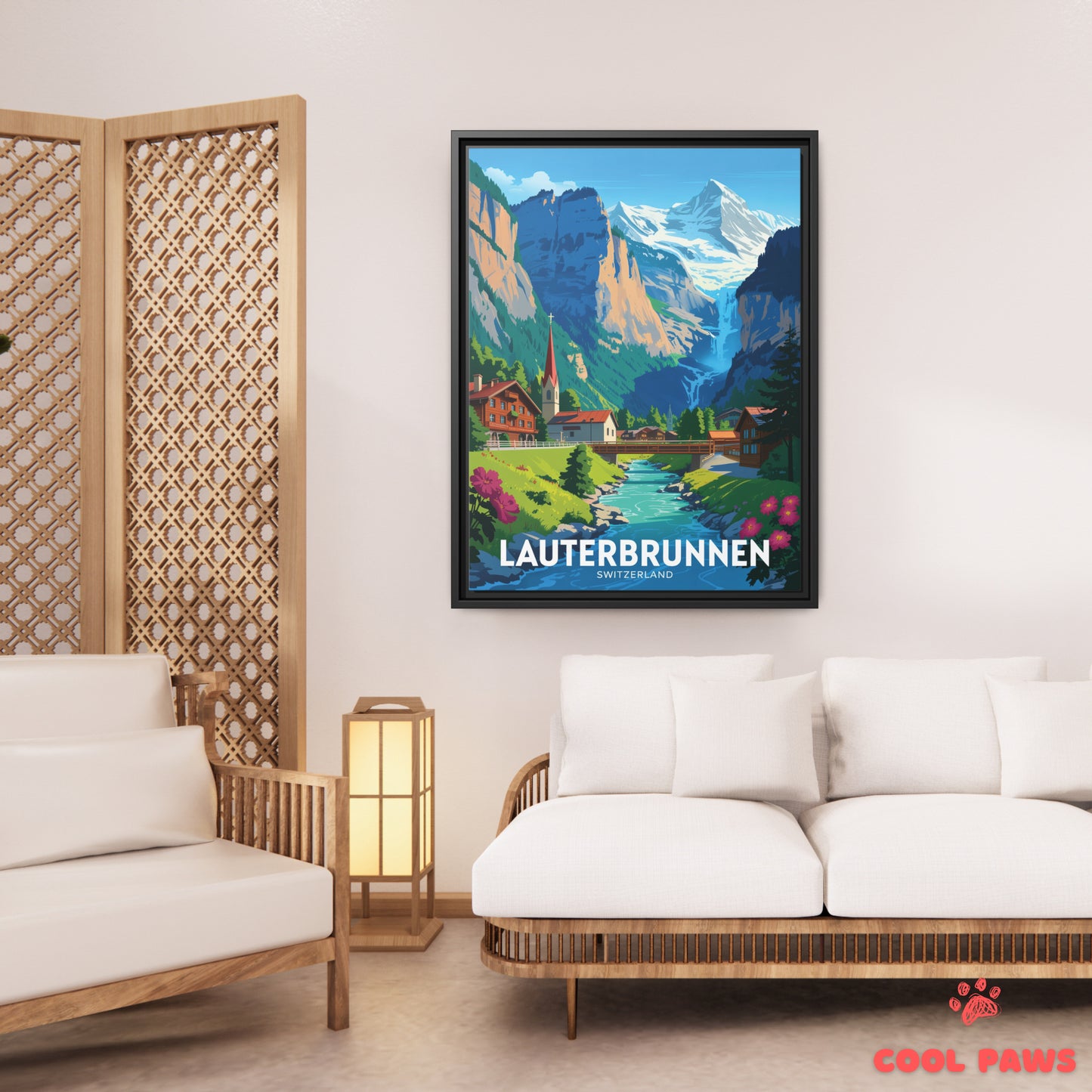 Lauterbrunnen Travel Print | Swiss Waterfalls | Switzerland