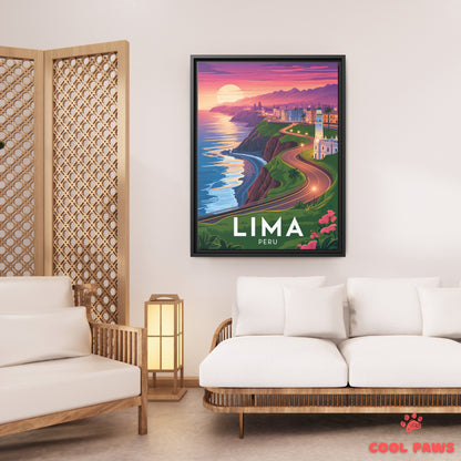 Lima Travel Print | Miraflores Cliffs | Peru