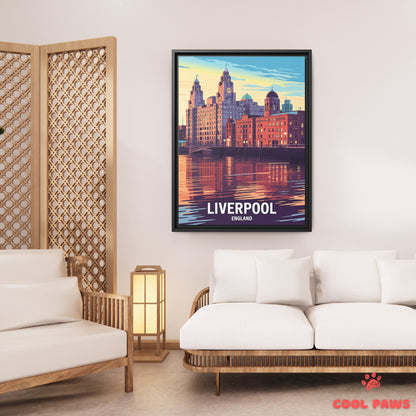 Liverpool Travel Print | English Royal Liver Building | England
