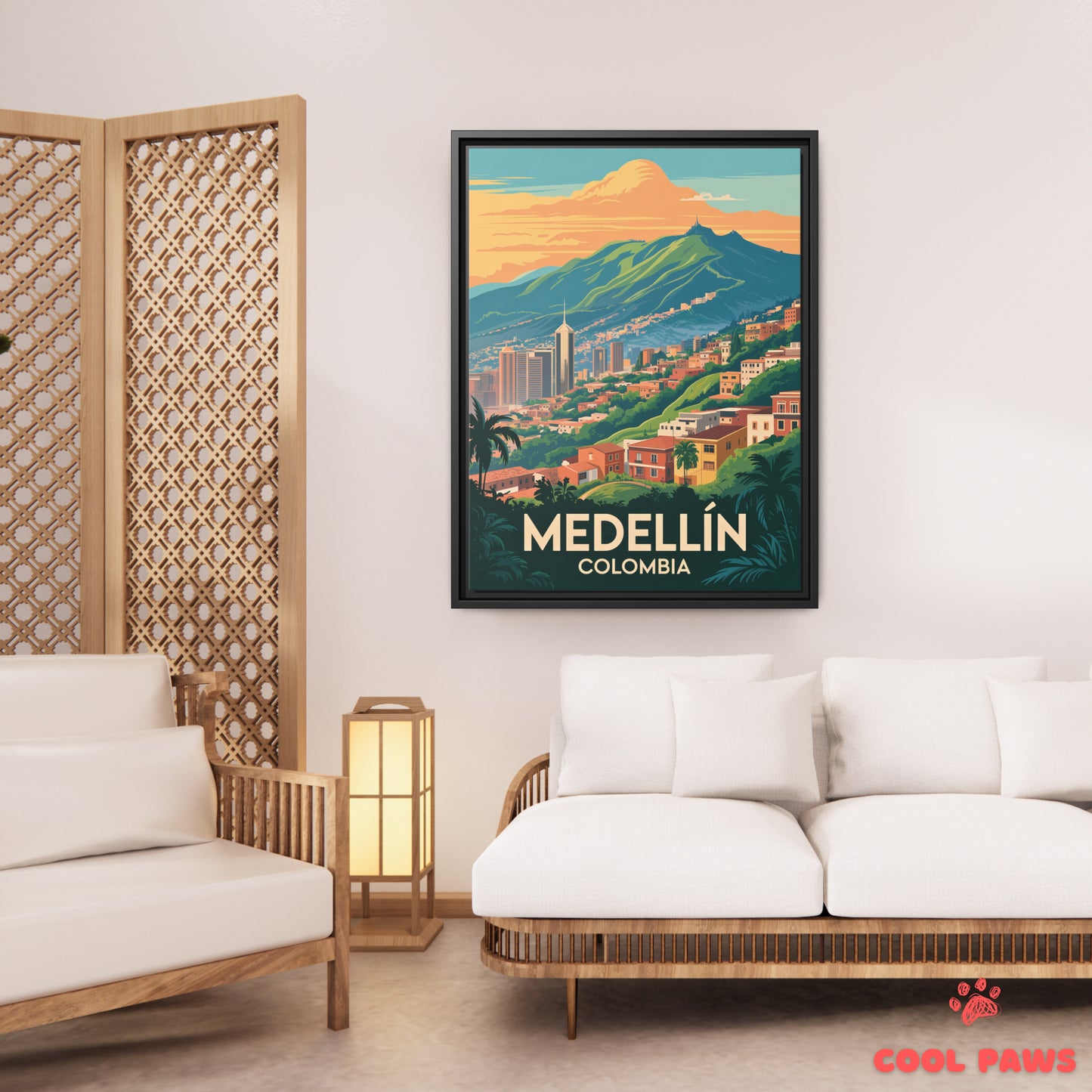 Medellin Travel Print | Hillside Neighborhoods | Colombia