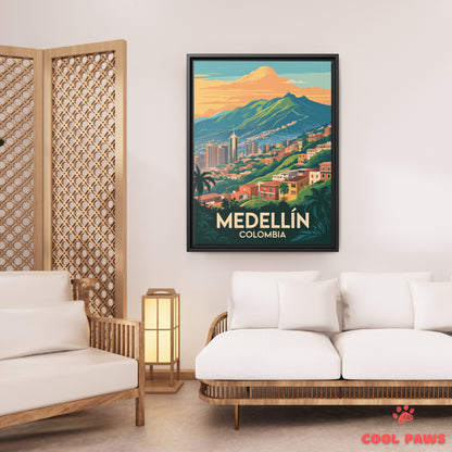 Medellin Travel Print | Hillside Neighborhoods | Colombia