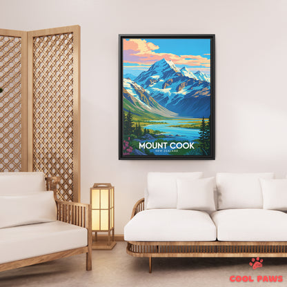 Mount Cook Travel Print | Mount Cook (Aoraki) peak | New Zealand