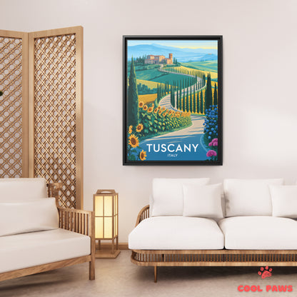 Tuscany Travel Print | Italian Vineyards | Italy