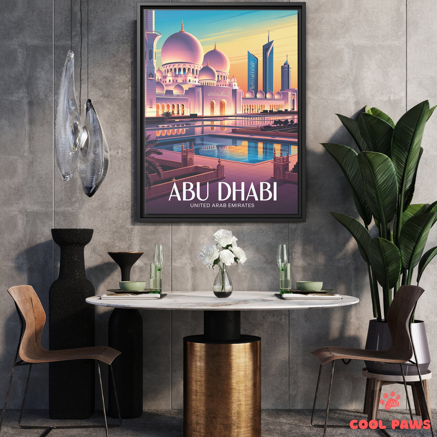 Abu Dhabi Travel Print | Sheikh Zayed Grand Mosque | United Arab Emirates