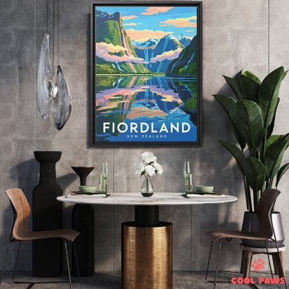 Fiordland National Park Travel Print | Mirror like Fjord | New Zealand