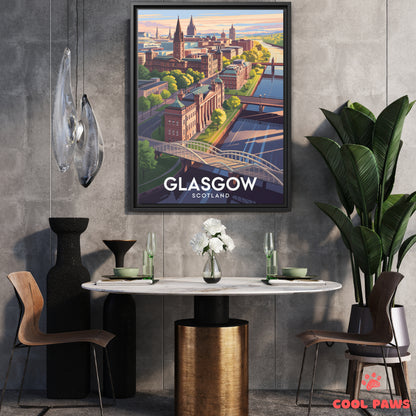 Glasgow Travel Print | English University of Glasgow | Scotland