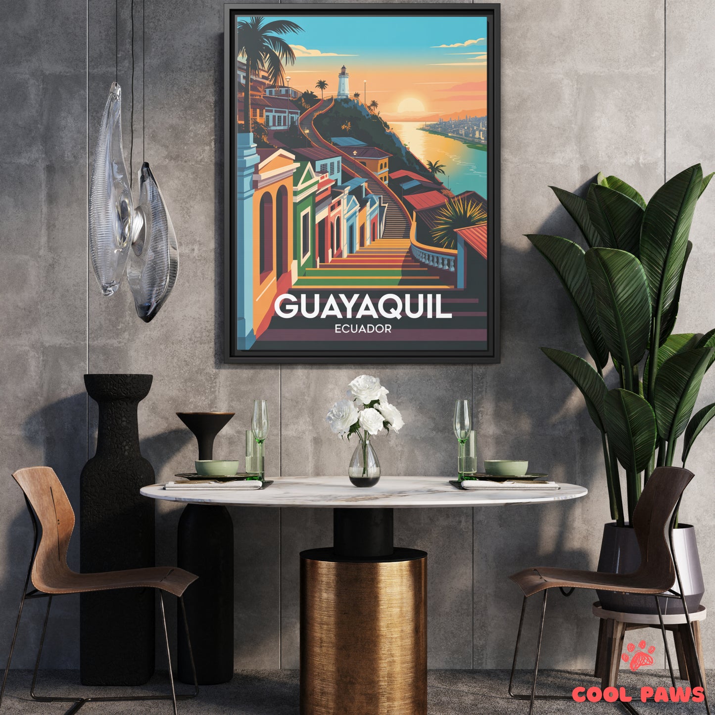 Guayaquil Travel Print | Las Penas Steps | Ecuador