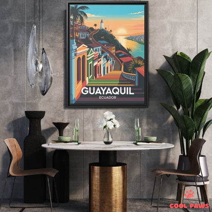 Guayaquil Travel Print | Las Penas Steps | Ecuador